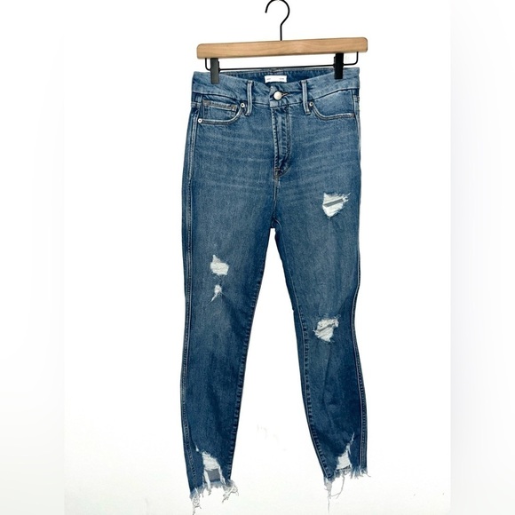 GOOD AMERICAN High Rise Blue Jeans Size 25/0 - Picture 3 of 10